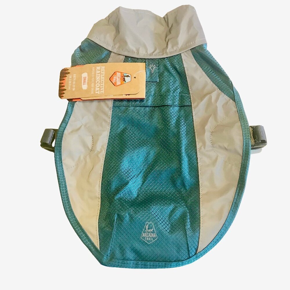 Arcadia Trail Reflective Waterproof Dog Raincoat Teal SMALL + Pouch